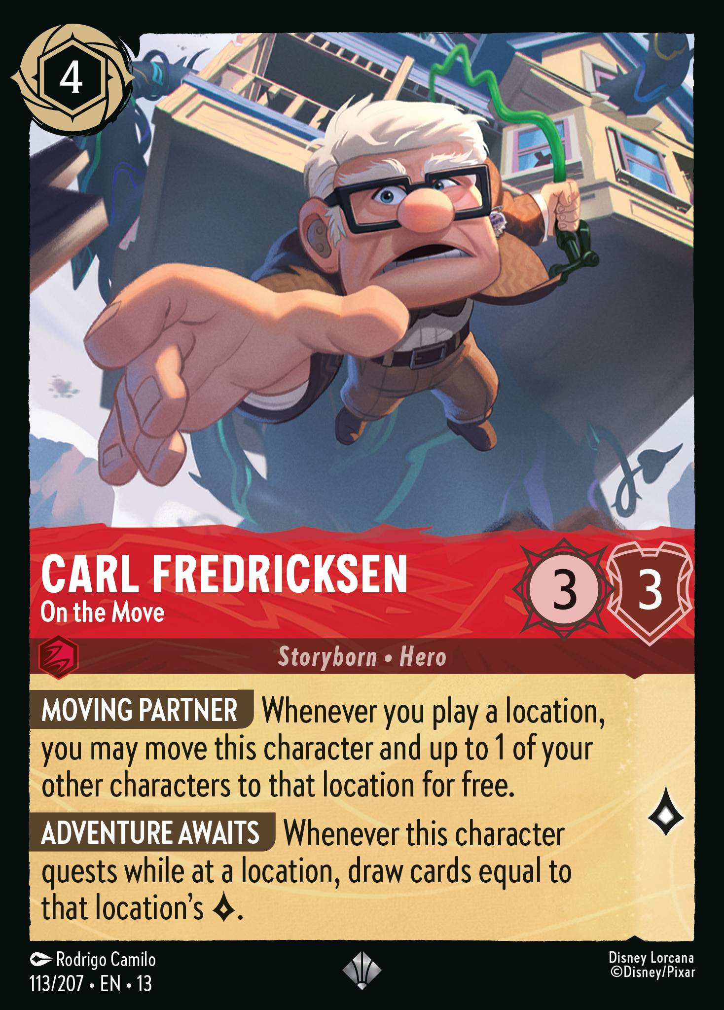 Carl Fredricksen - On the Move - Super Rare Lorcana Card
