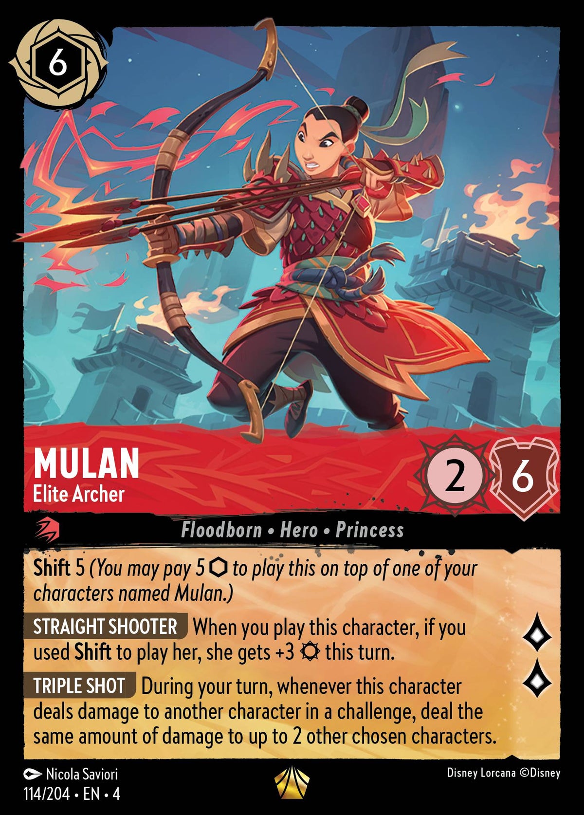 Mulan - Elite Archer - Legendary Lorcana Card