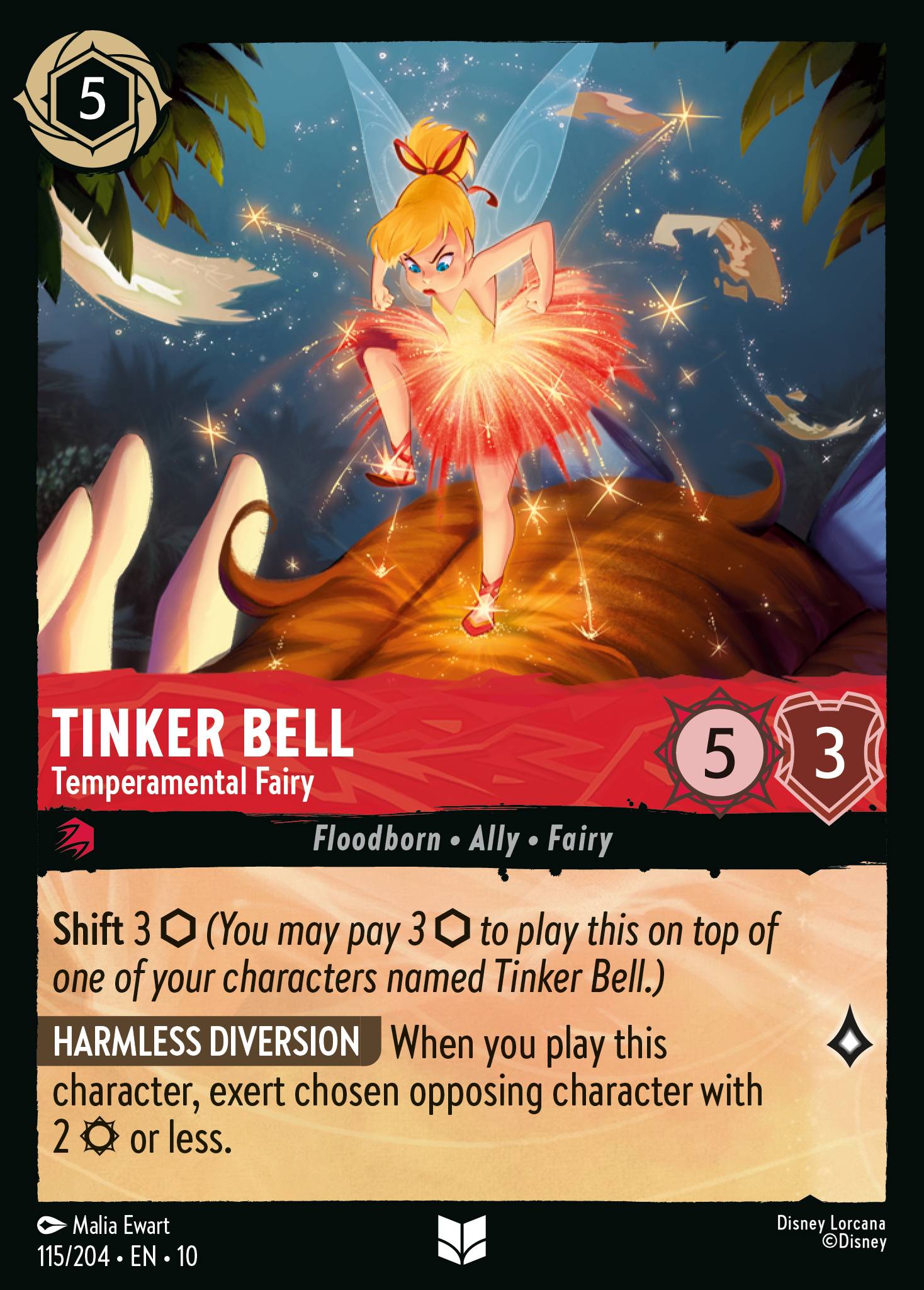 Tinker Bell - Temperamental Fairy - Uncommon Lorcana Card