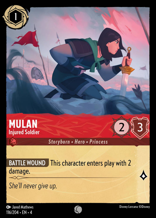 Mulan - Injured Soldier - Common Lorcana Card