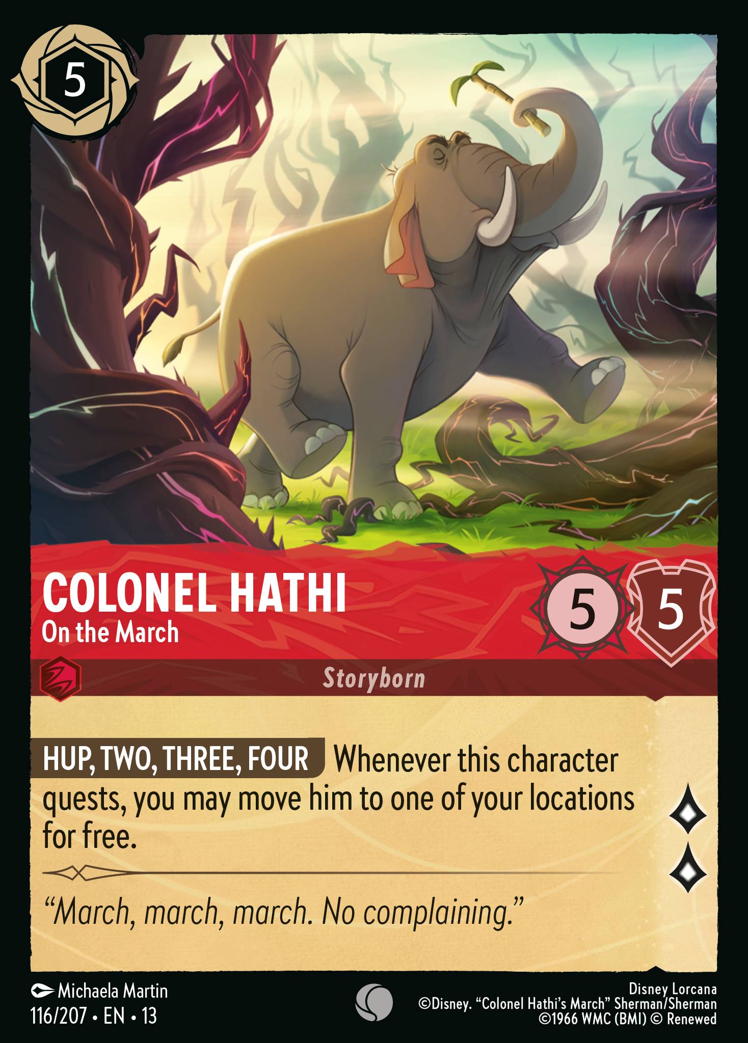 Colonel Hathi - On the March - Common Lorcana Card