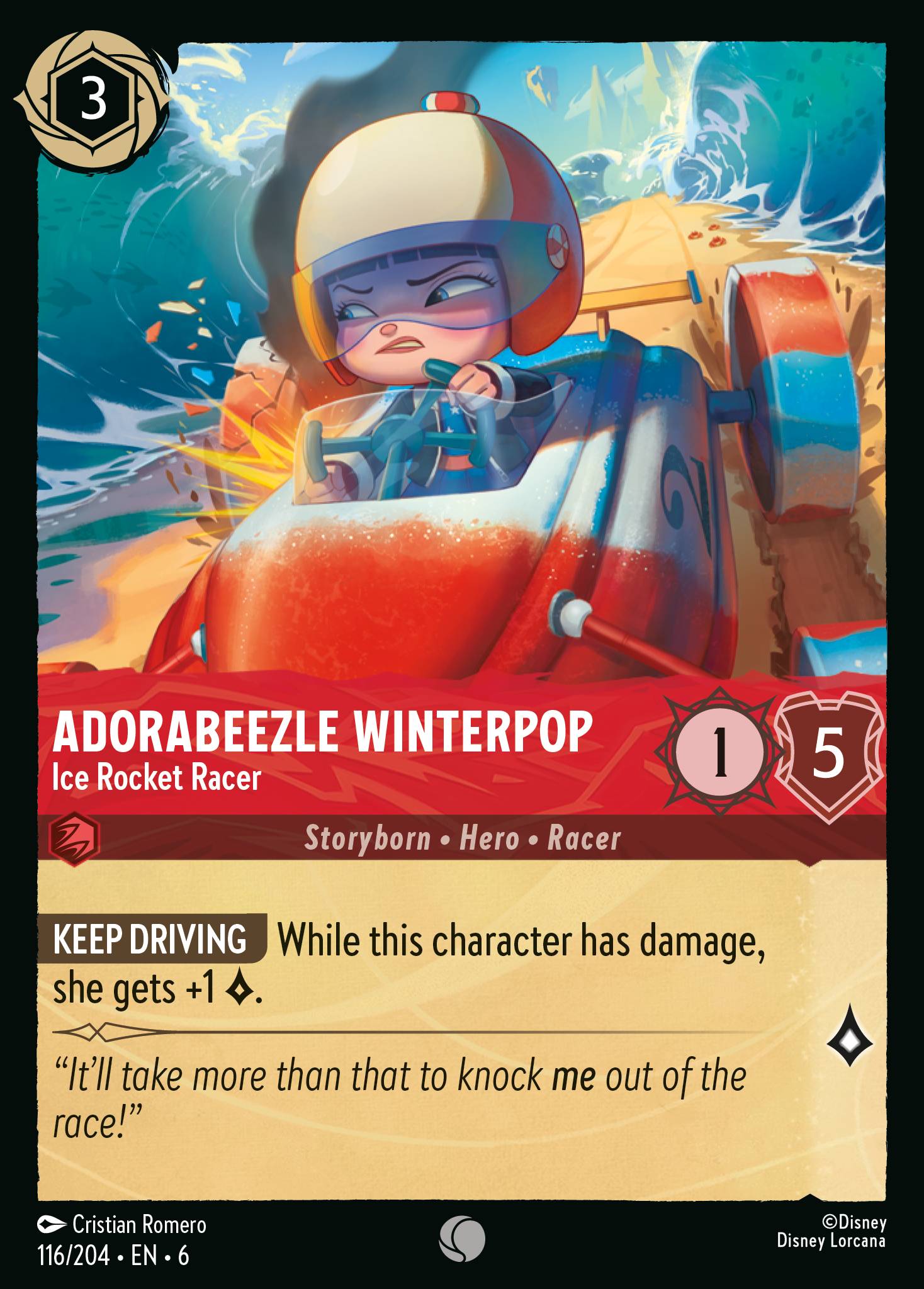 Adorabeezle Winterpop - Ice Rocket Racer - Common Lorcana Card