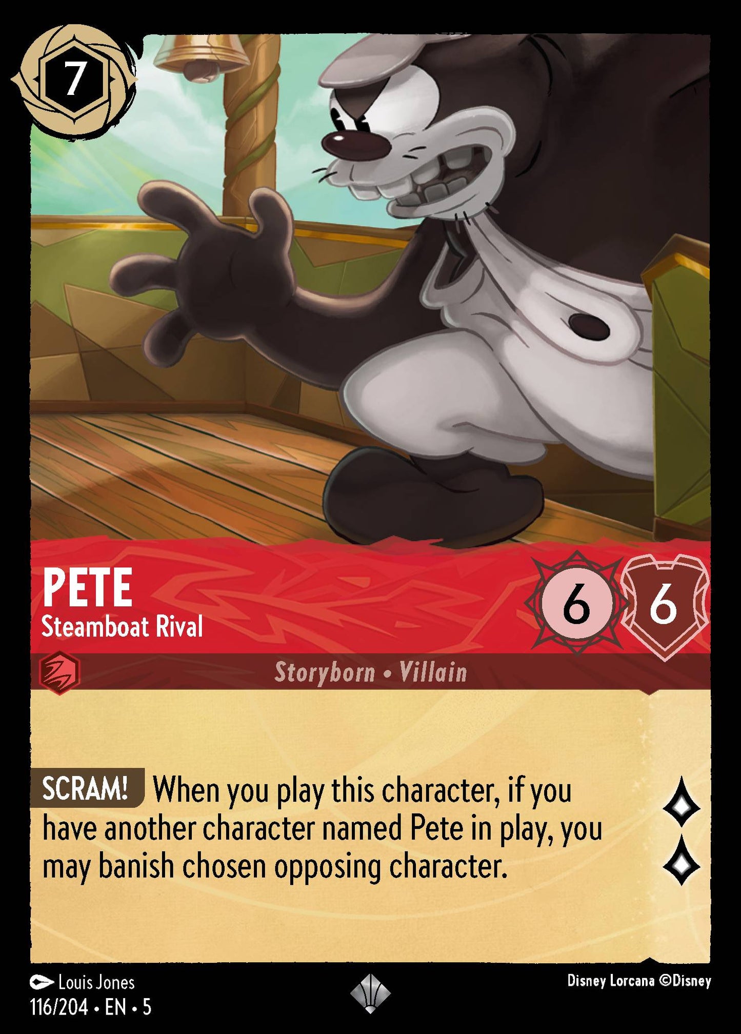 Pete - Steamboat Rival - Super Rare Lorcana Card