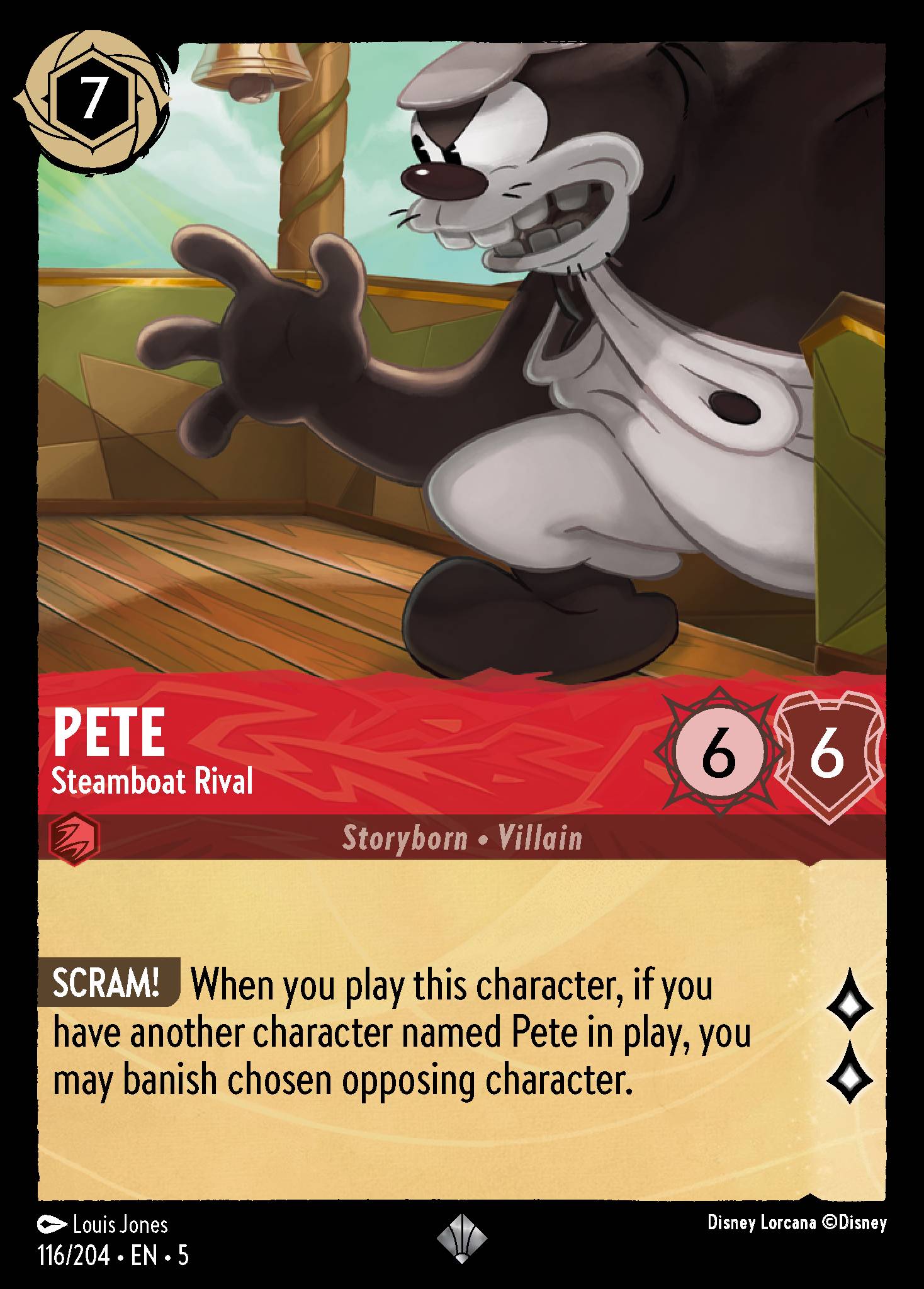 Pete - Steamboat Rival - Super Rare Lorcana Card