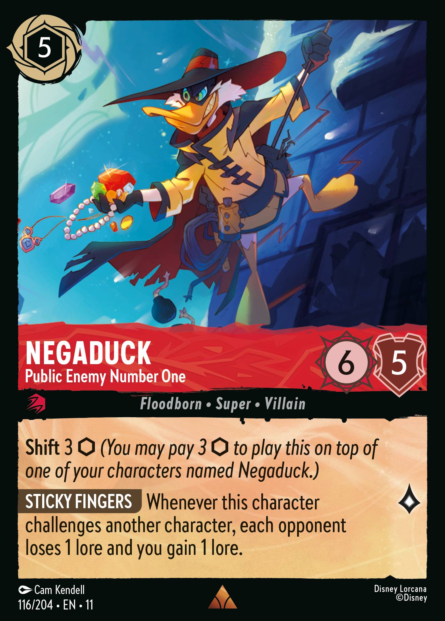 Negaduck - Public Enemy Number One - Rare Lorcana Card
