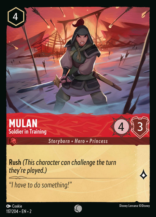 Mulan - Soldier in Training - Common Lorcana Card