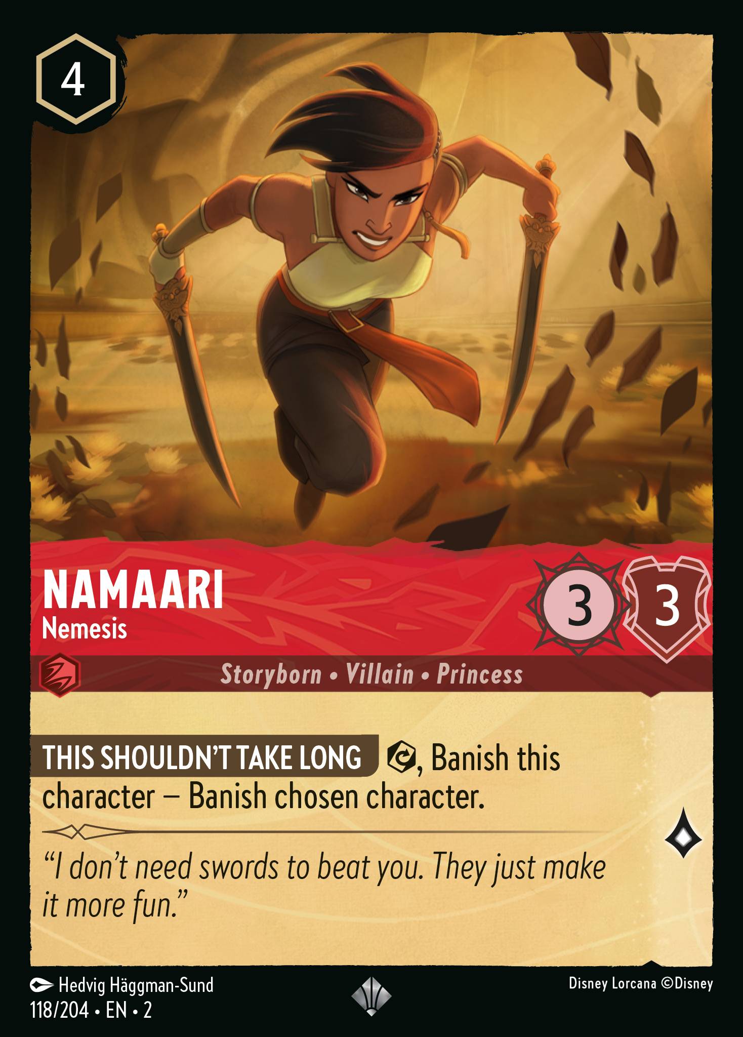 Namaari - Nemesis - Super Rare Lorcana Card