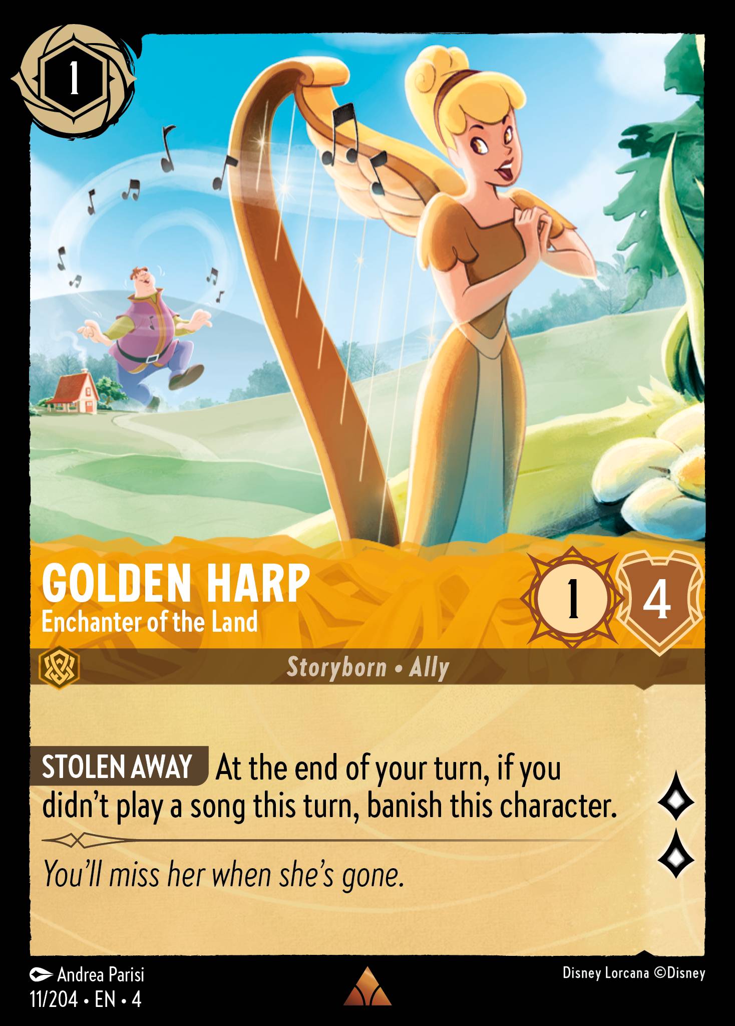 Golden Harp - Enchanter of the Land - Rare Lorcana Card