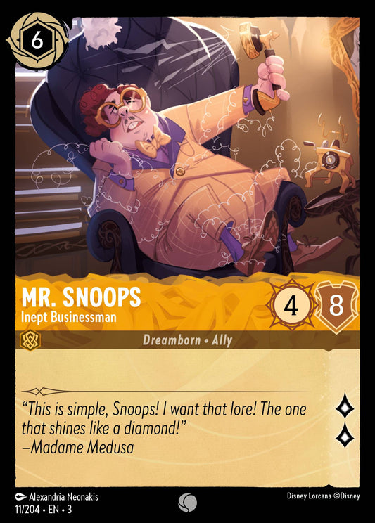 Mr. Snoops - Inept Businessman - Common Lorcana Card