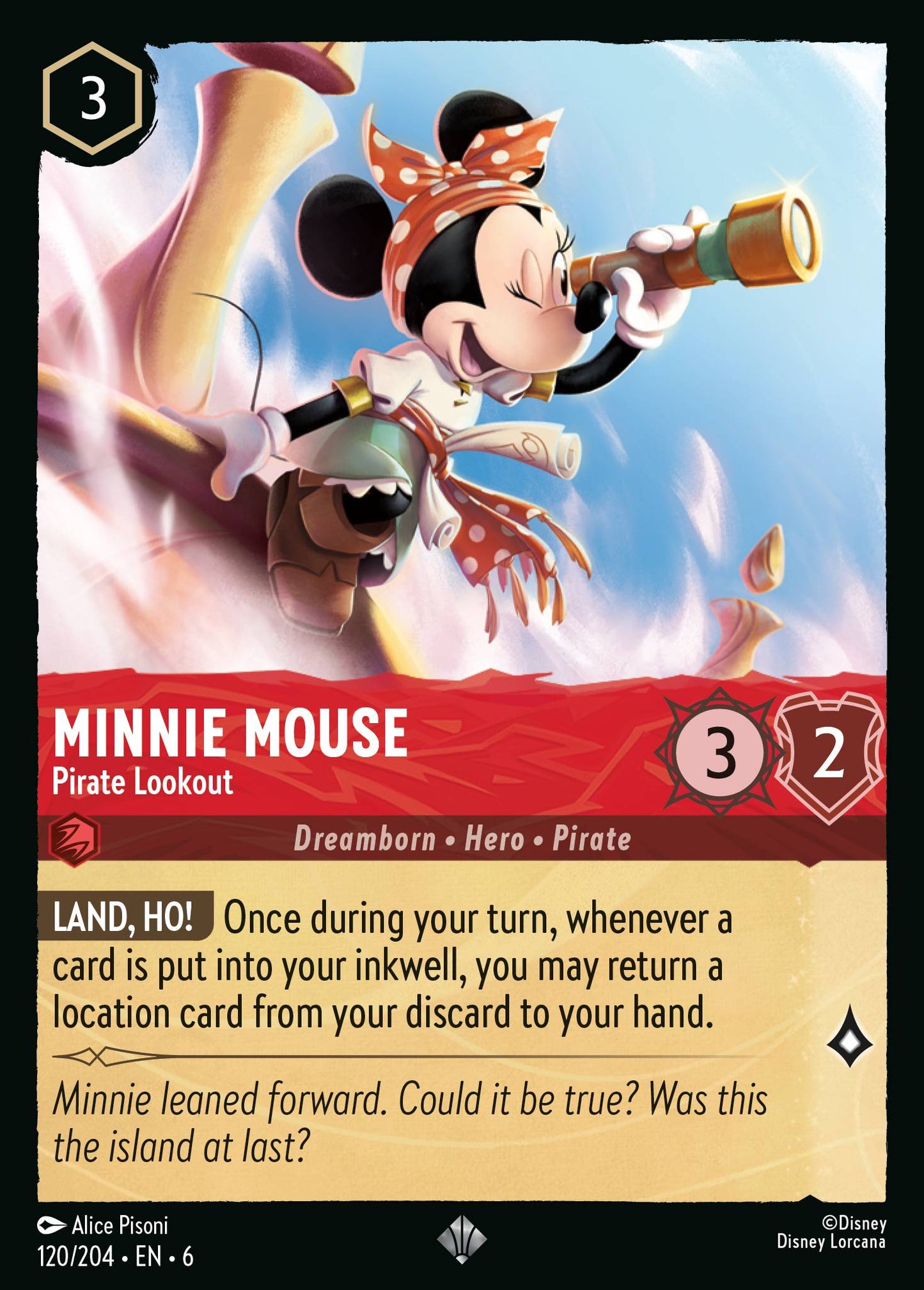 Minnie Mouse - Pirate Lookout - Super Rare Lorcana Card