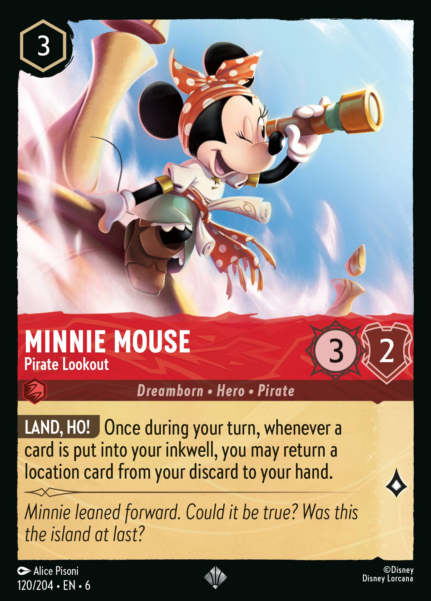 Minnie Mouse - Pirate Lookout - Super Rare Lorcana Card