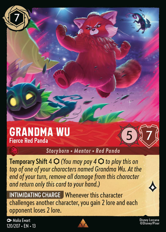 Grandma Wu - Fierce Red Panda - Rare Lorcana Card