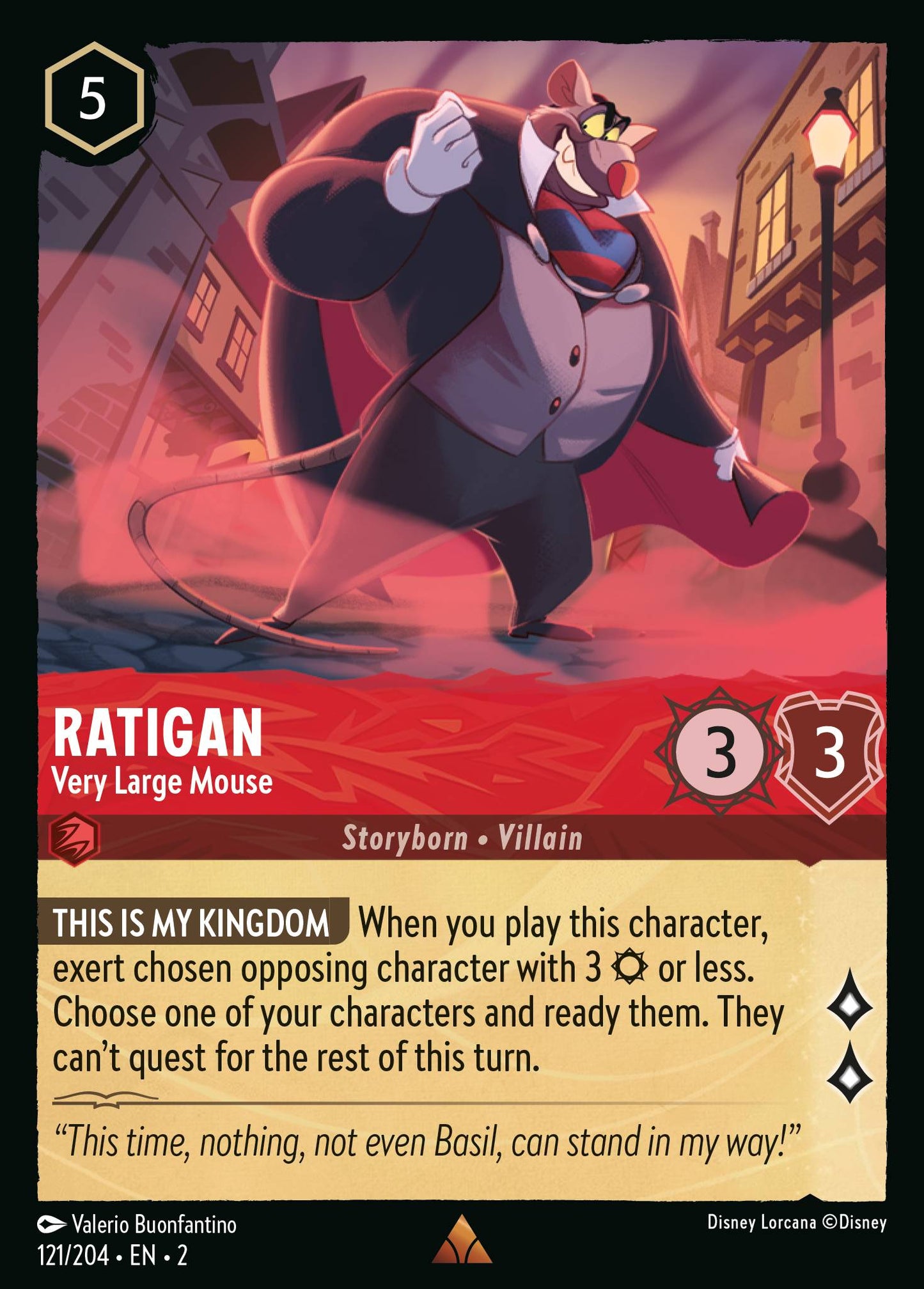 Ratigan - Very Large Mouse - Rare Lorcana Card