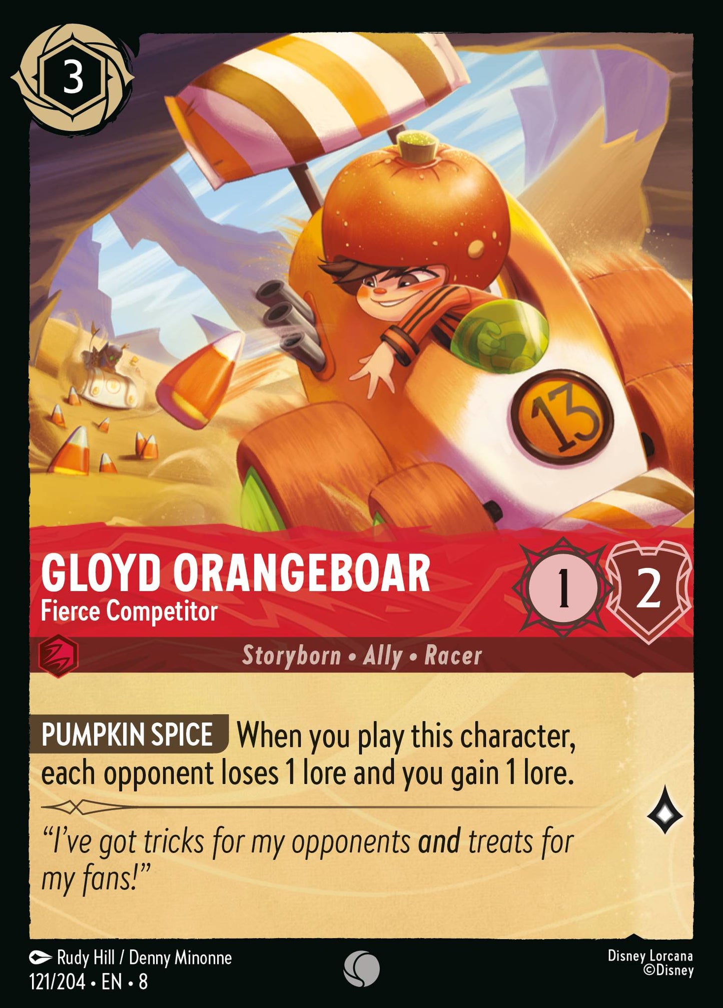 Gloyd Orangeboar - Fierce Competitor - Common Lorcana Card
