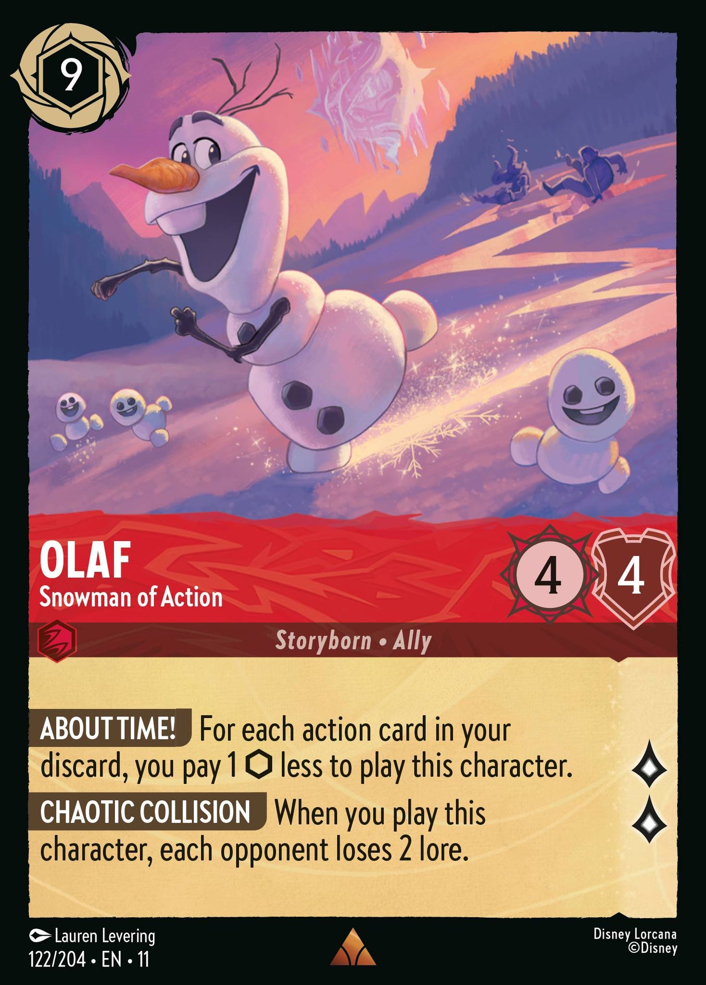 Olaf - Snowman of Action - Rare Lorcana Card