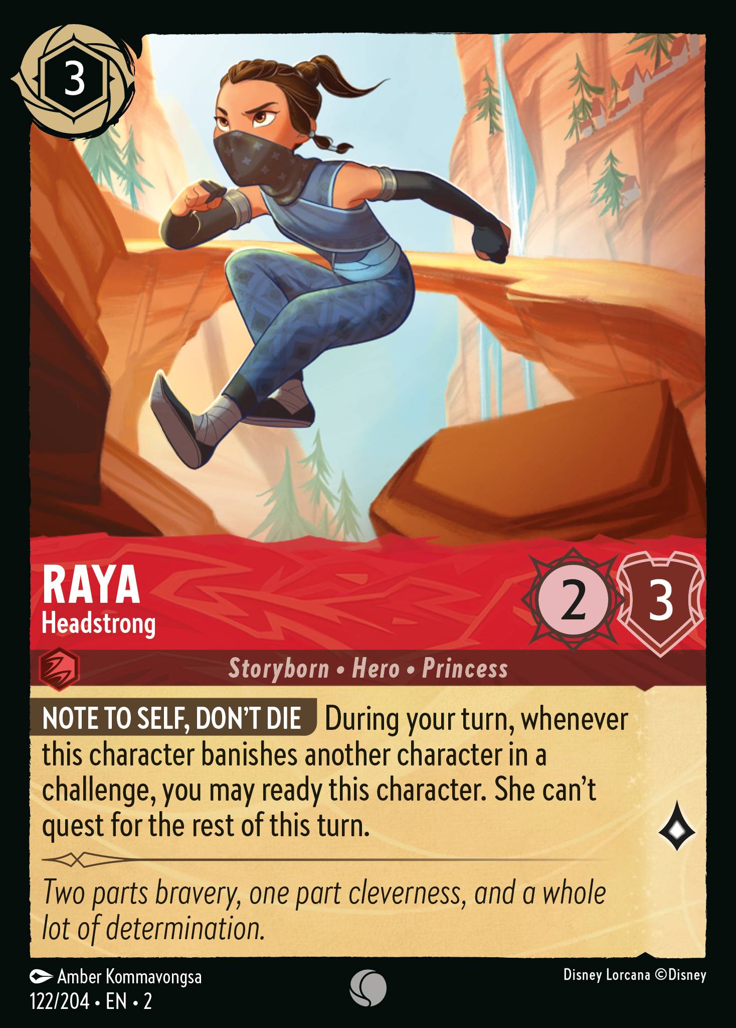 Raya - Headstrong - Common Lorcana Card