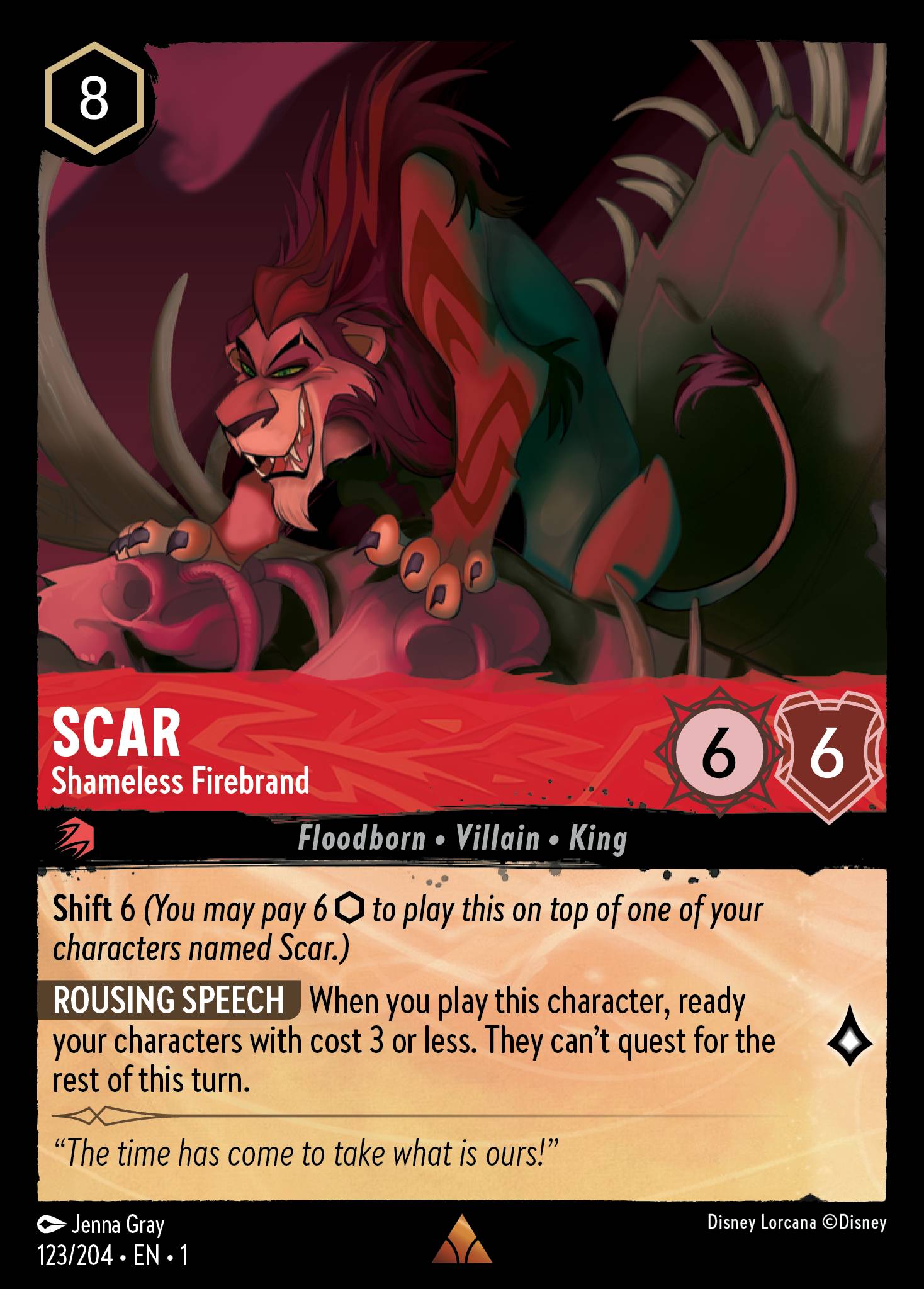 Scar - Shameless Firebrand - Rare Lorcana Card