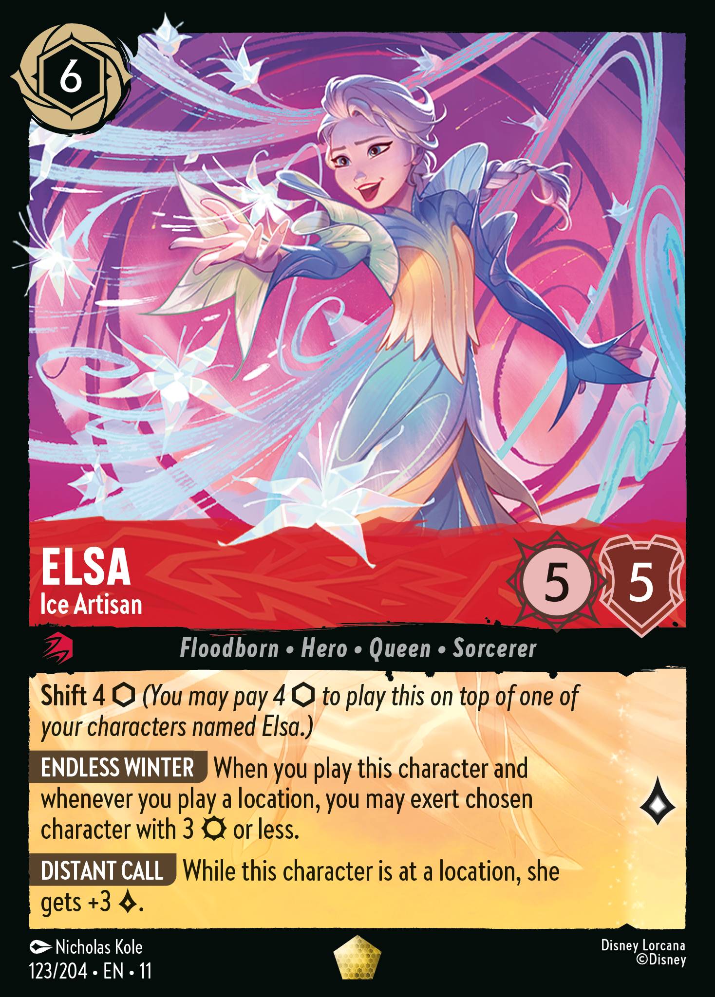 Elsa - Ice Artisan - Legendary Lorcana Card