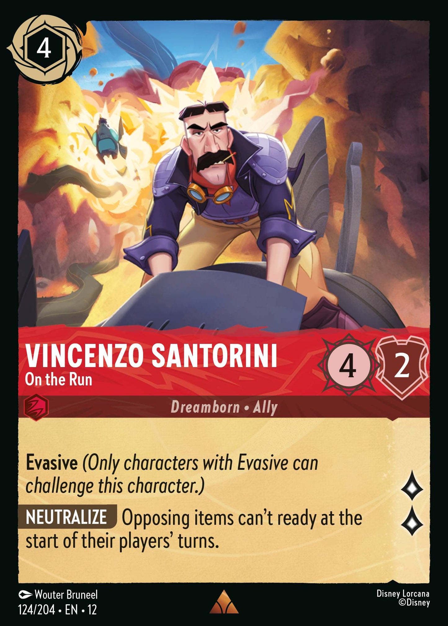 Vincenzo Santorini - On the Run - Rare Lorcana Card