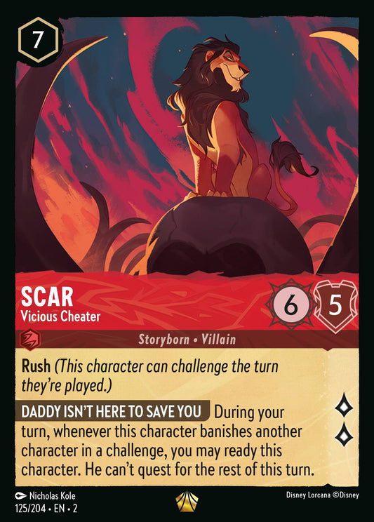 Scar - Vicious Cheater - Legendary Lorcana Card