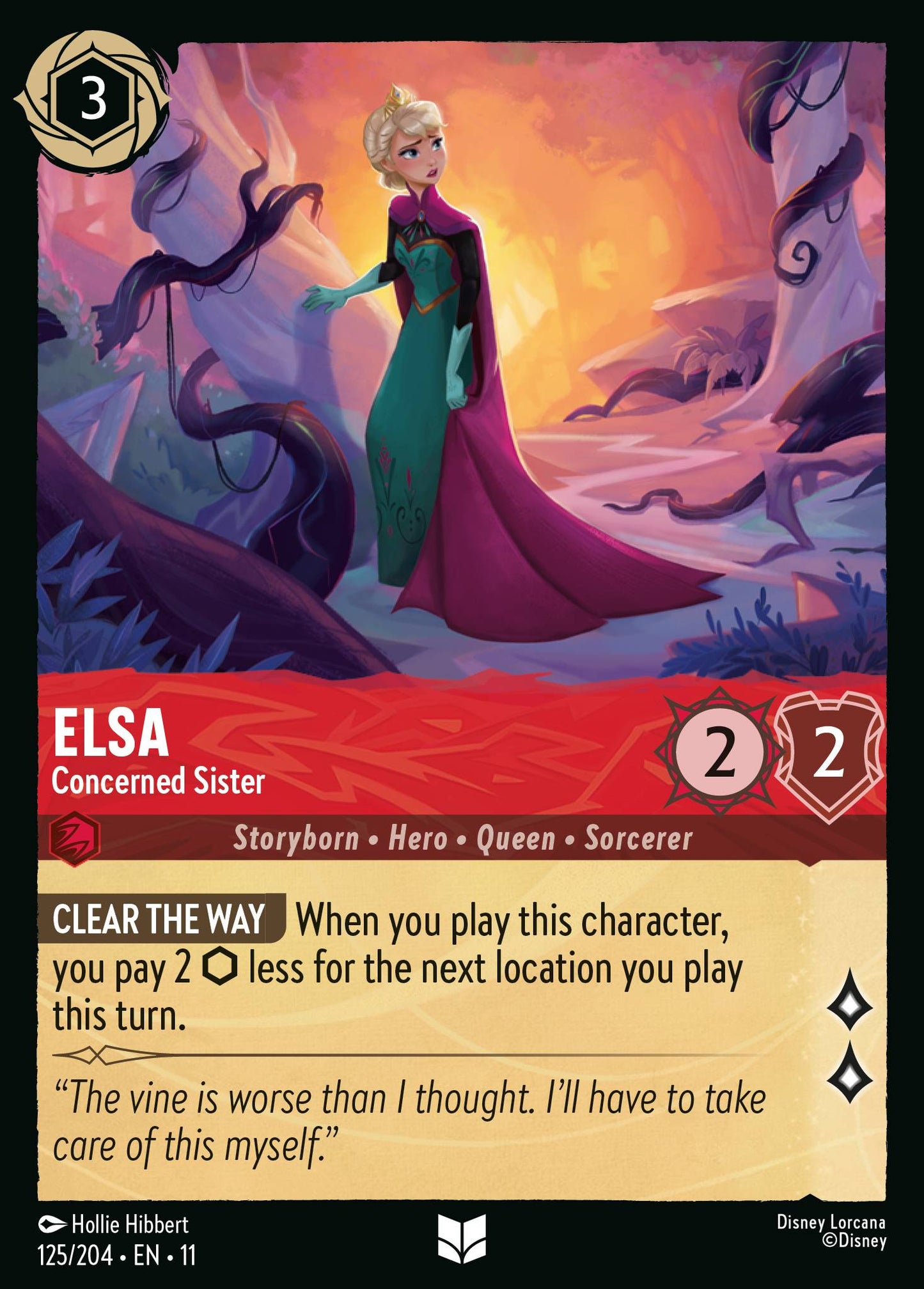 Elsa - Concerned Sister - Uncommon Lorcana Card