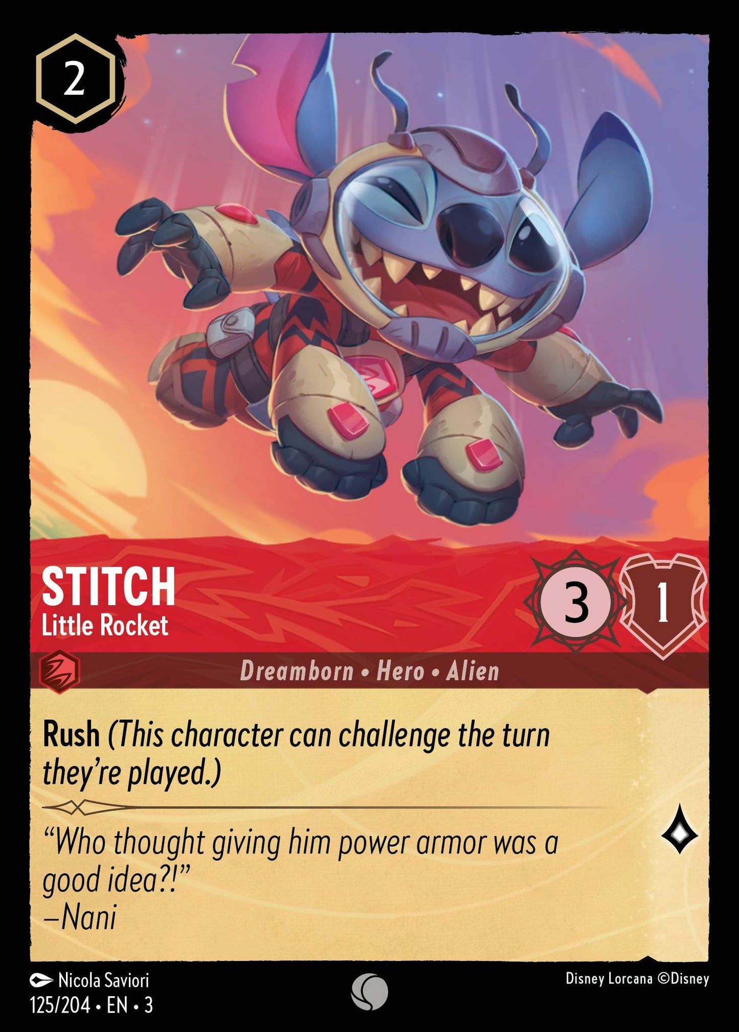 Stitch - Little Rocket - Common Lorcana Card