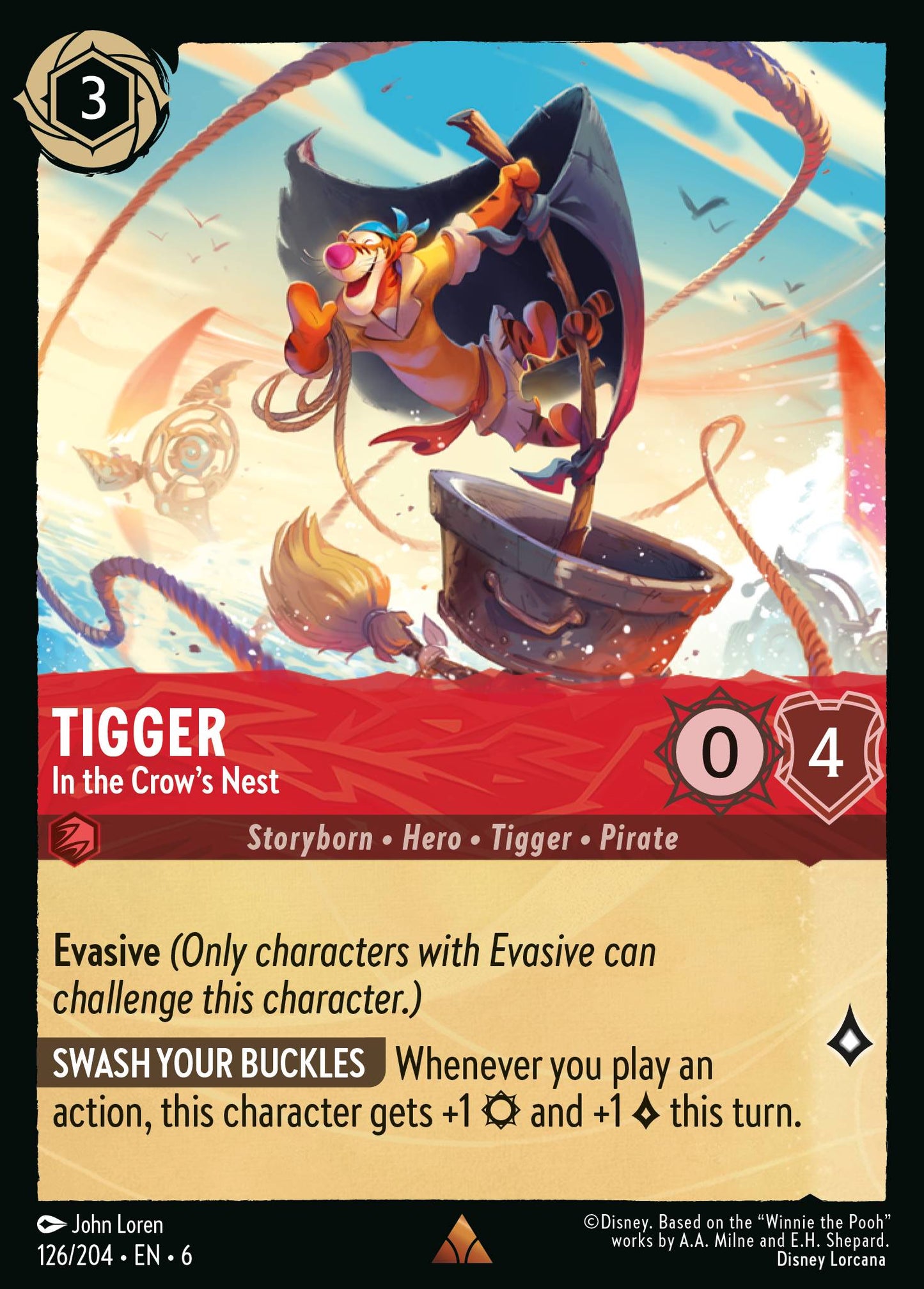 Tigger - In the Crow's Nest - Rare Lorcana Card