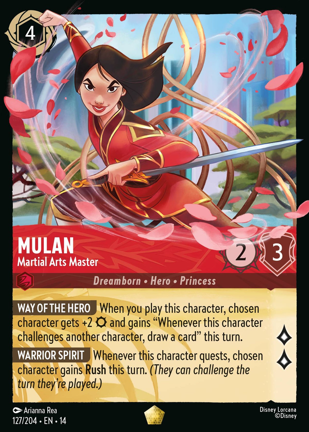Mulan - Martial Arts Master - Legendary Lorcana Card