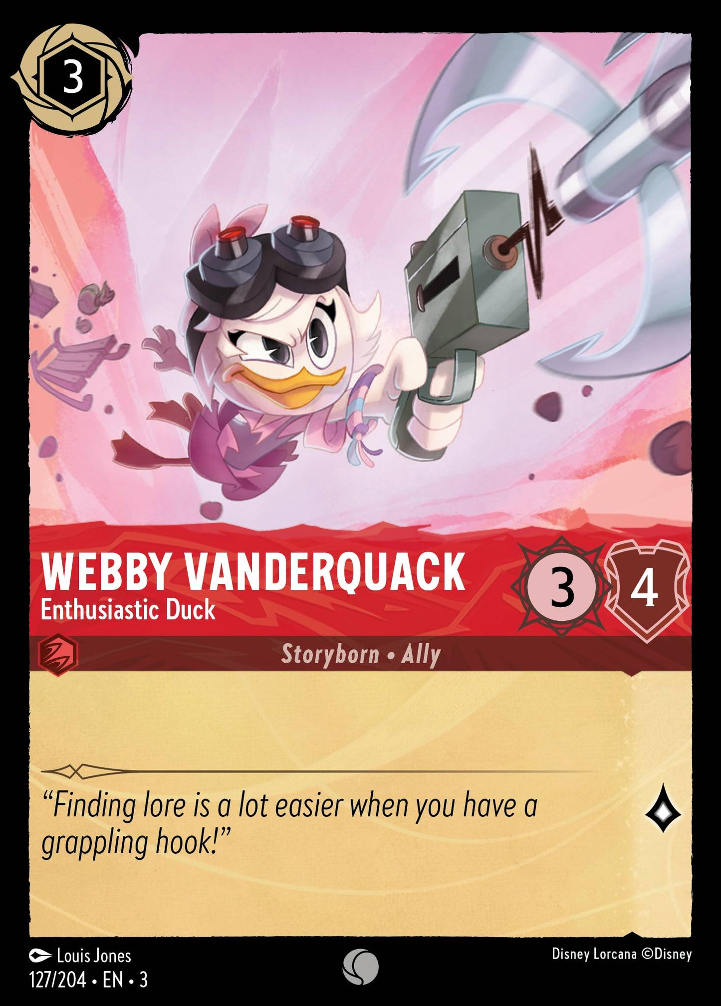 Webby Vanderquack - Enthusiastic Duck - Common Lorcana Card