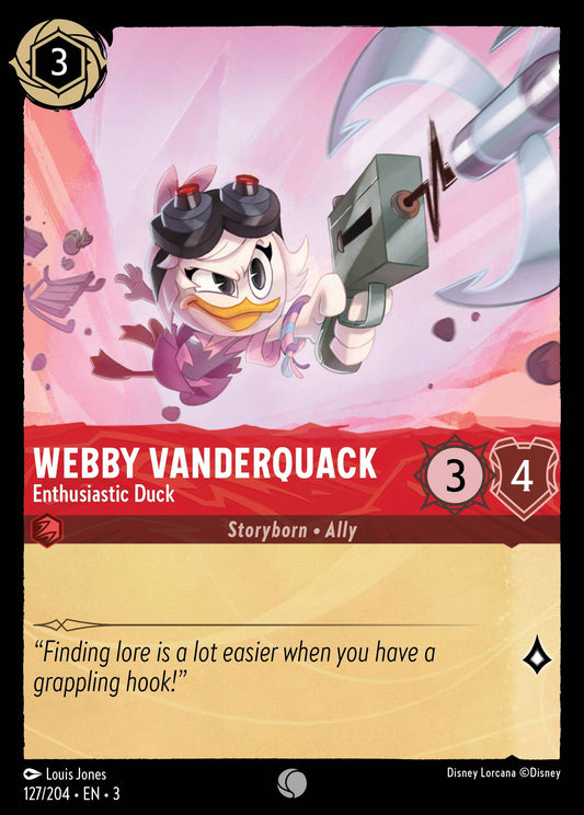Webby Vanderquack - Enthusiastic Duck - Common Lorcana Card