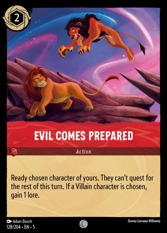 Evil Comes Prepared - Common Lorcana Card