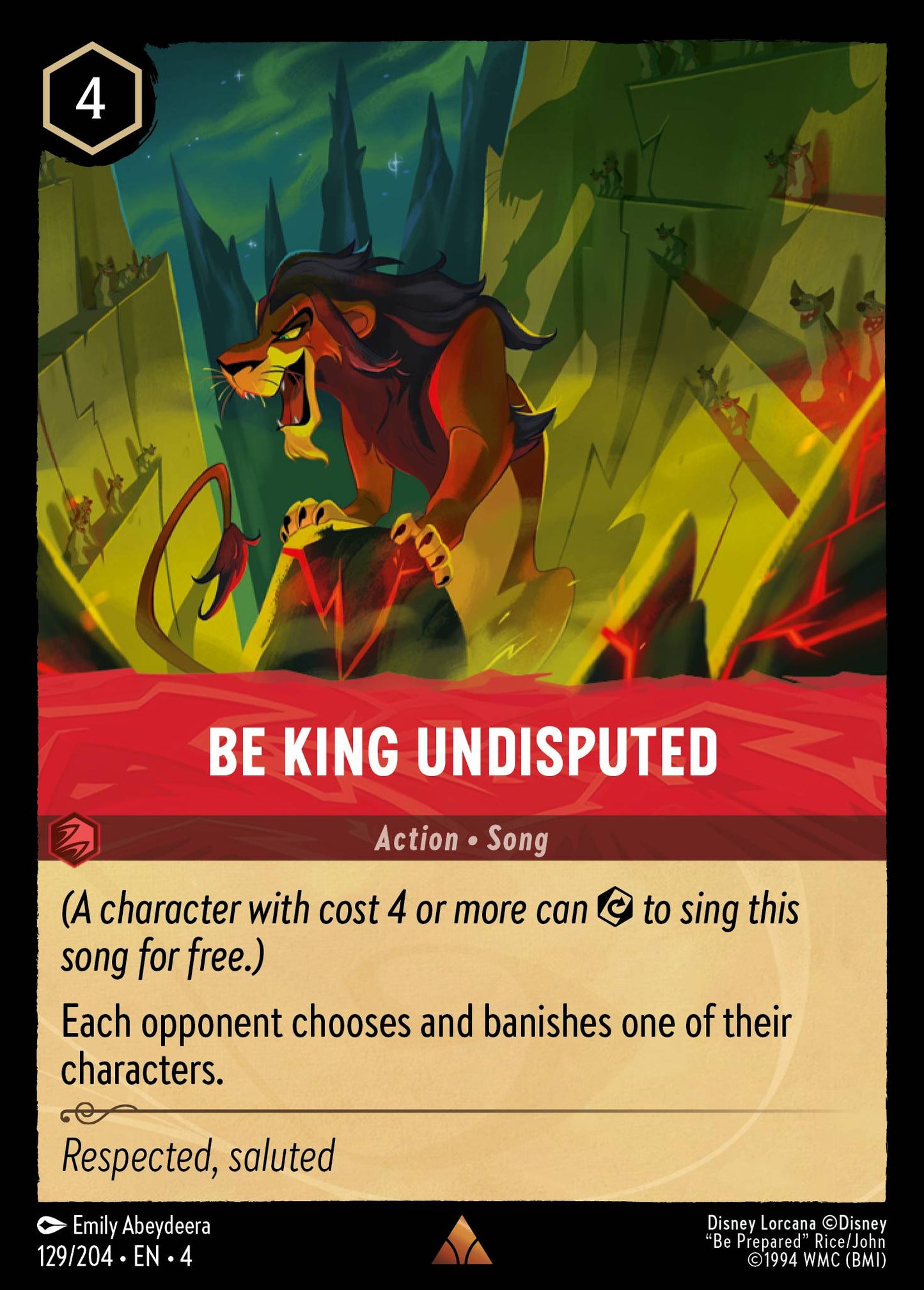 Be King Undisputed - Rare Lorcana Card