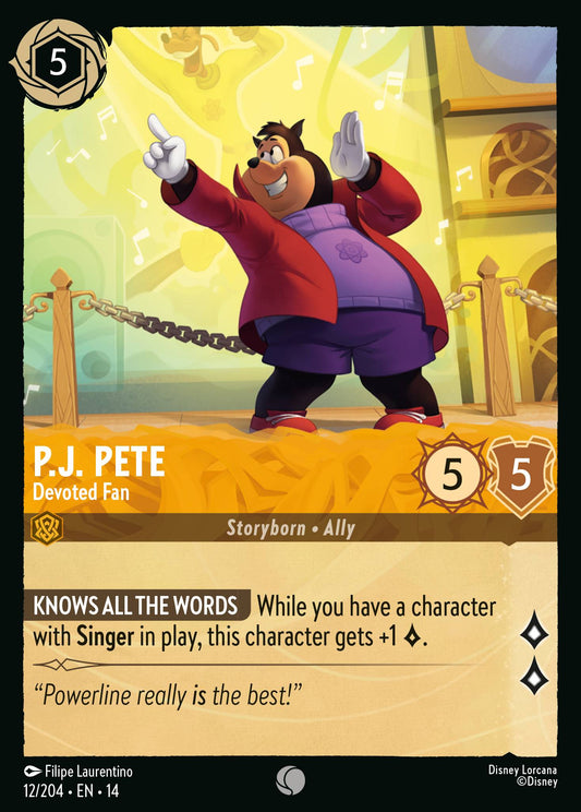 P.J. Pete - Devoted Fan - Common Lorcana Card