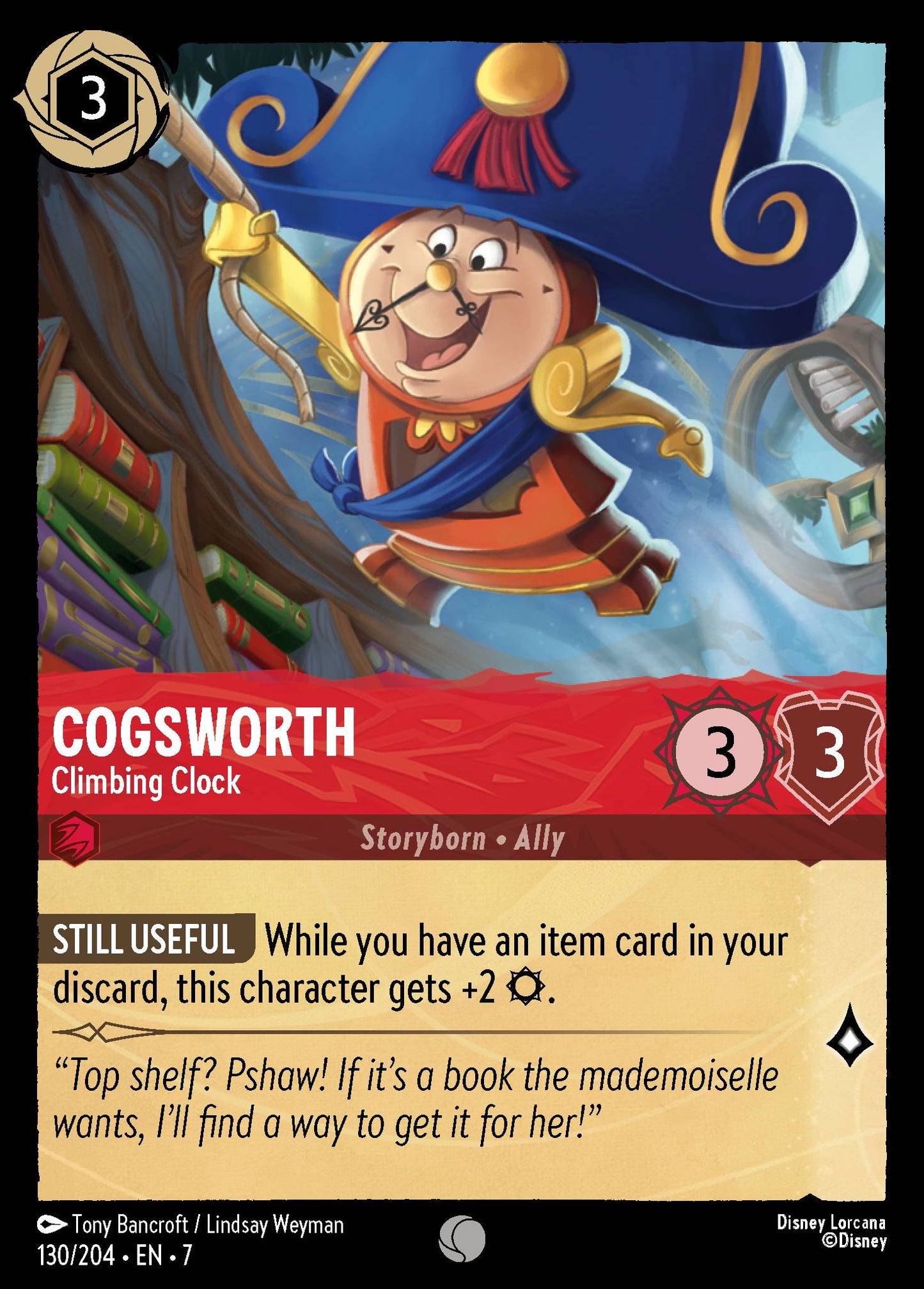 Cogsworth - Climbing Clock - Common Lorcana Card