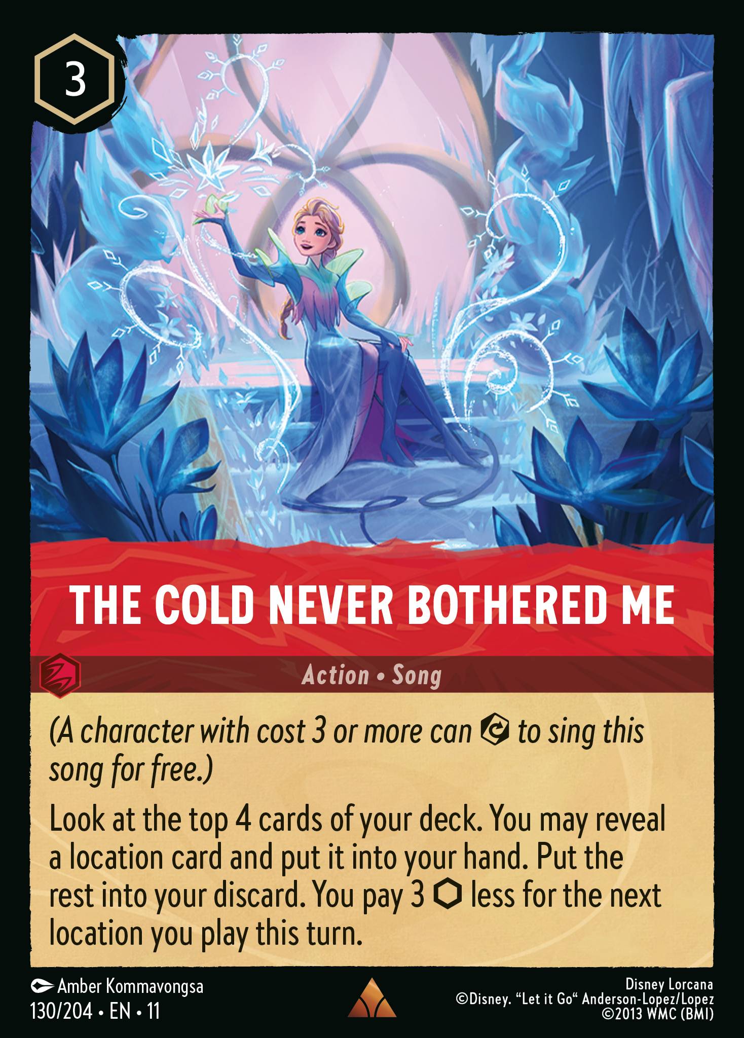 The Cold Never Bothered Me - Rare Lorcana Card
