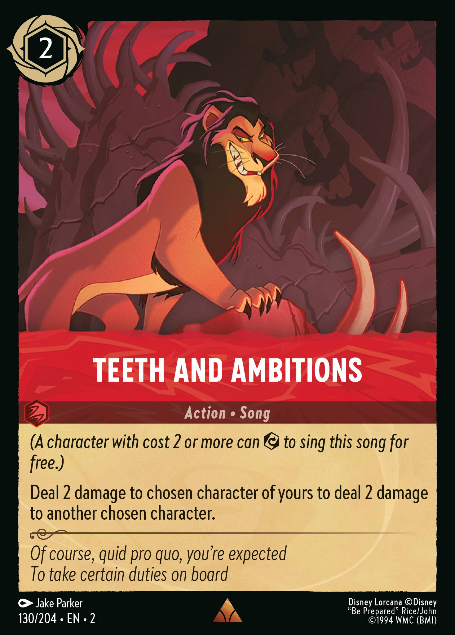 Teeth and Ambitions - Rare Lorcana Card