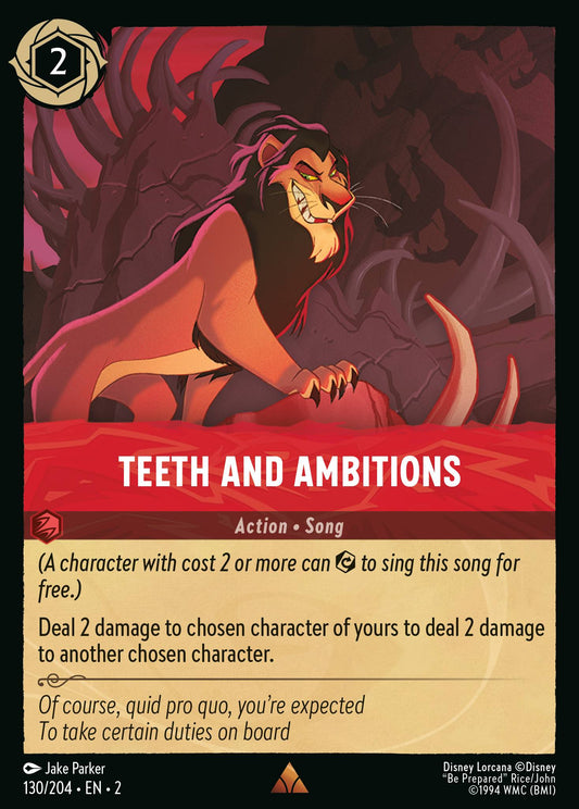 Teeth and Ambitions - Rare Lorcana Card