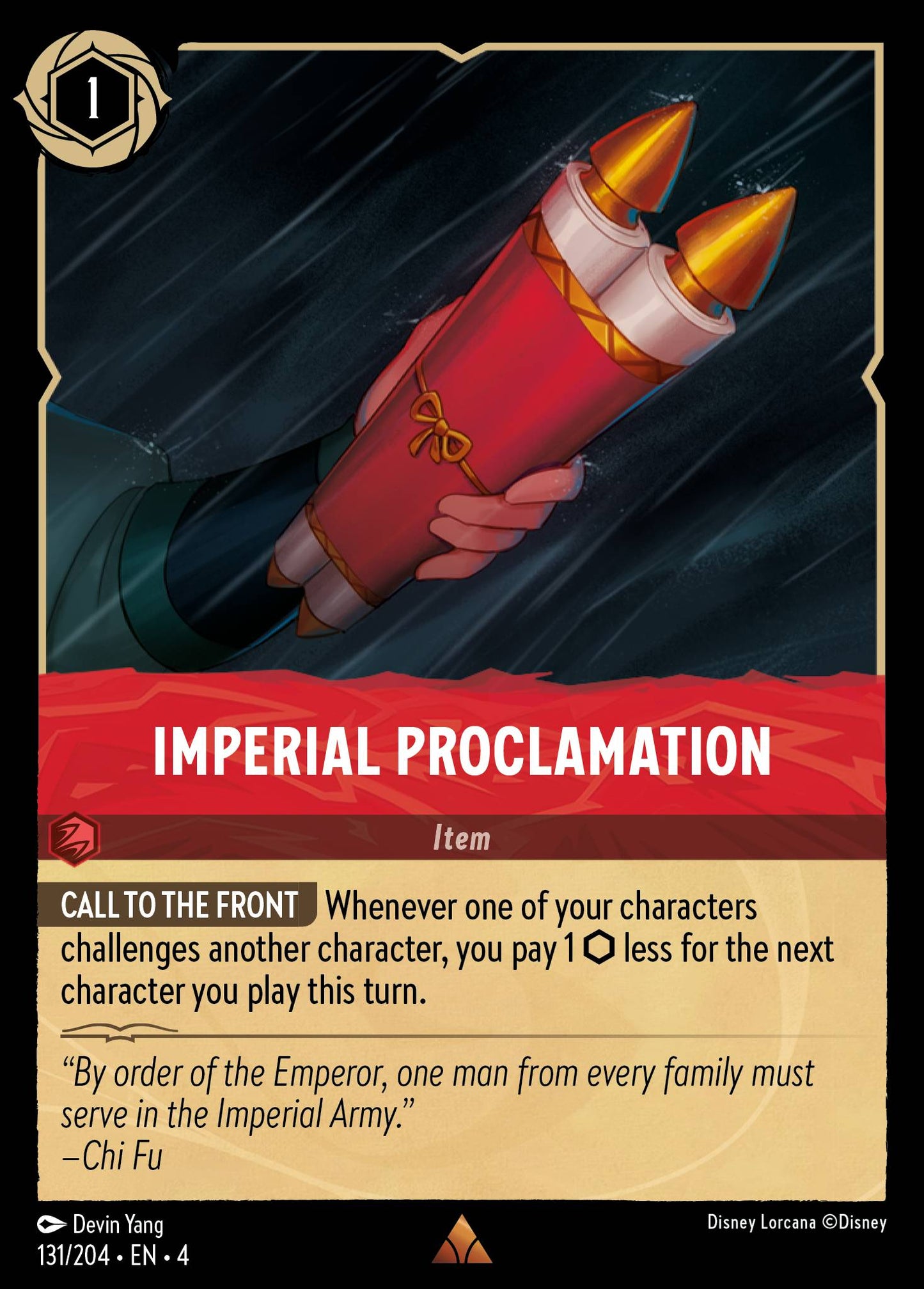 Imperial Proclamation - Rare Lorcana Card