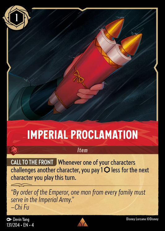 Imperial Proclamation - Rare Lorcana Card