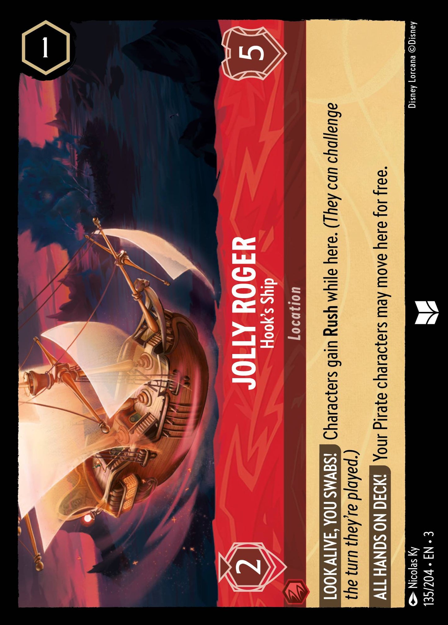 Jolly Roger - Hook's Ship - Disney Lorcana Card
