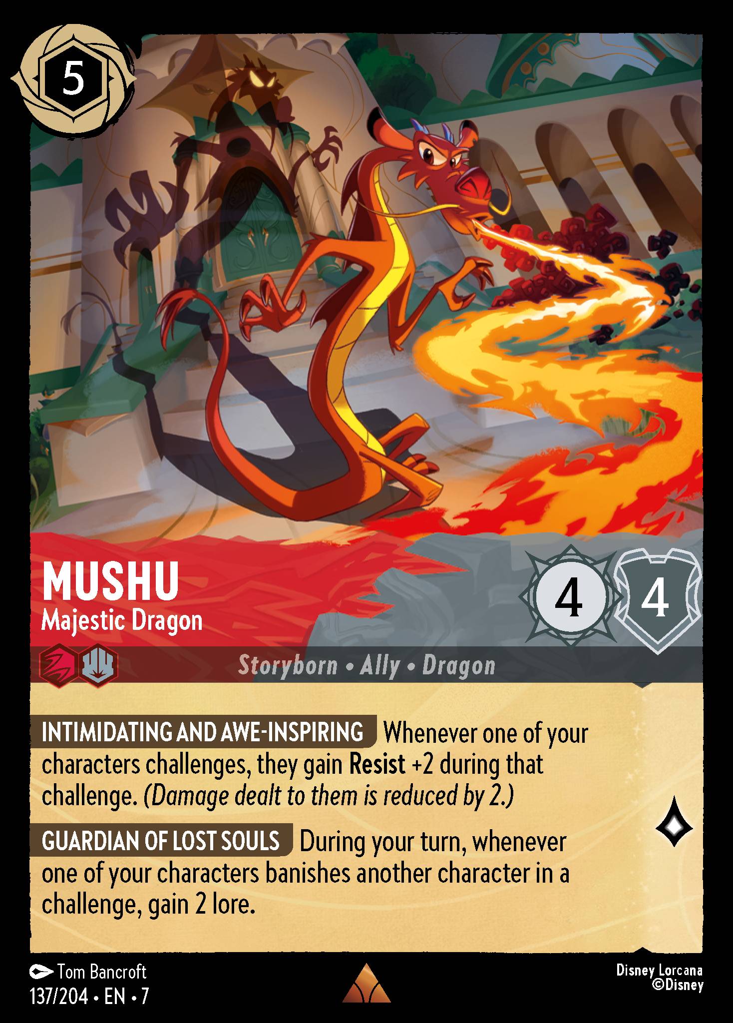 Mushu - Majestic Dragon - Rare Lorcana Card
