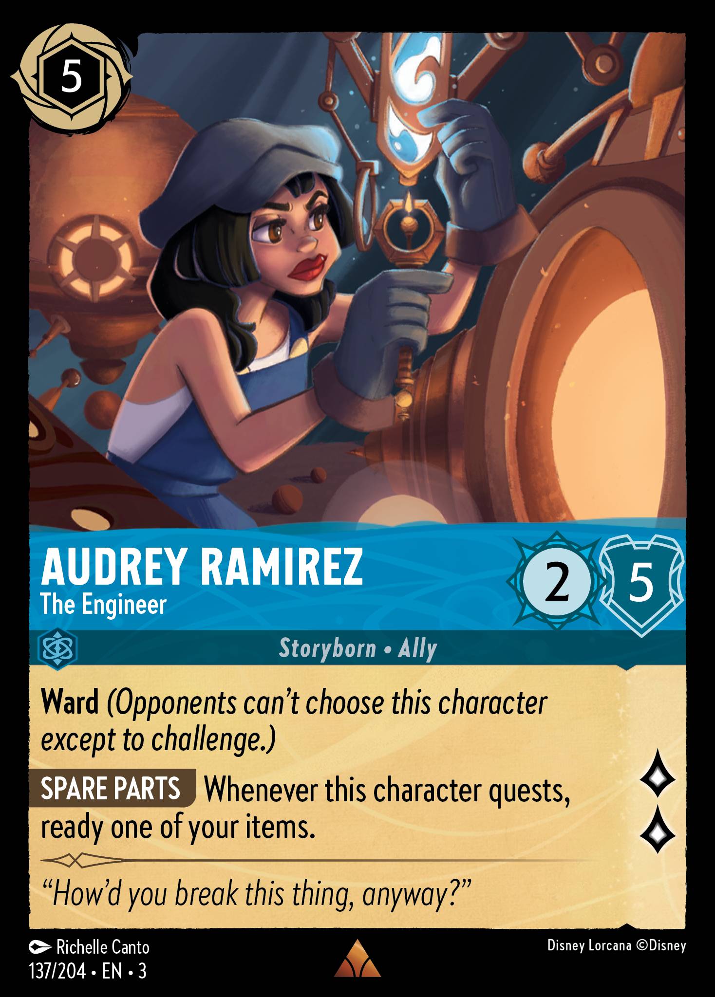 Audrey Ramirez - The Engineer - Rare Lorcana Card