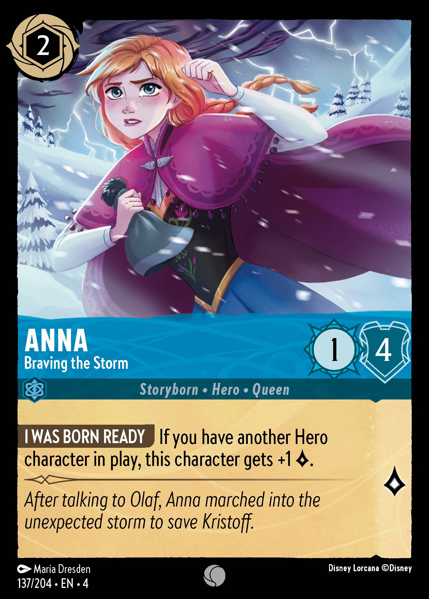 Anna - Braving the Storm - Common Lorcana Card