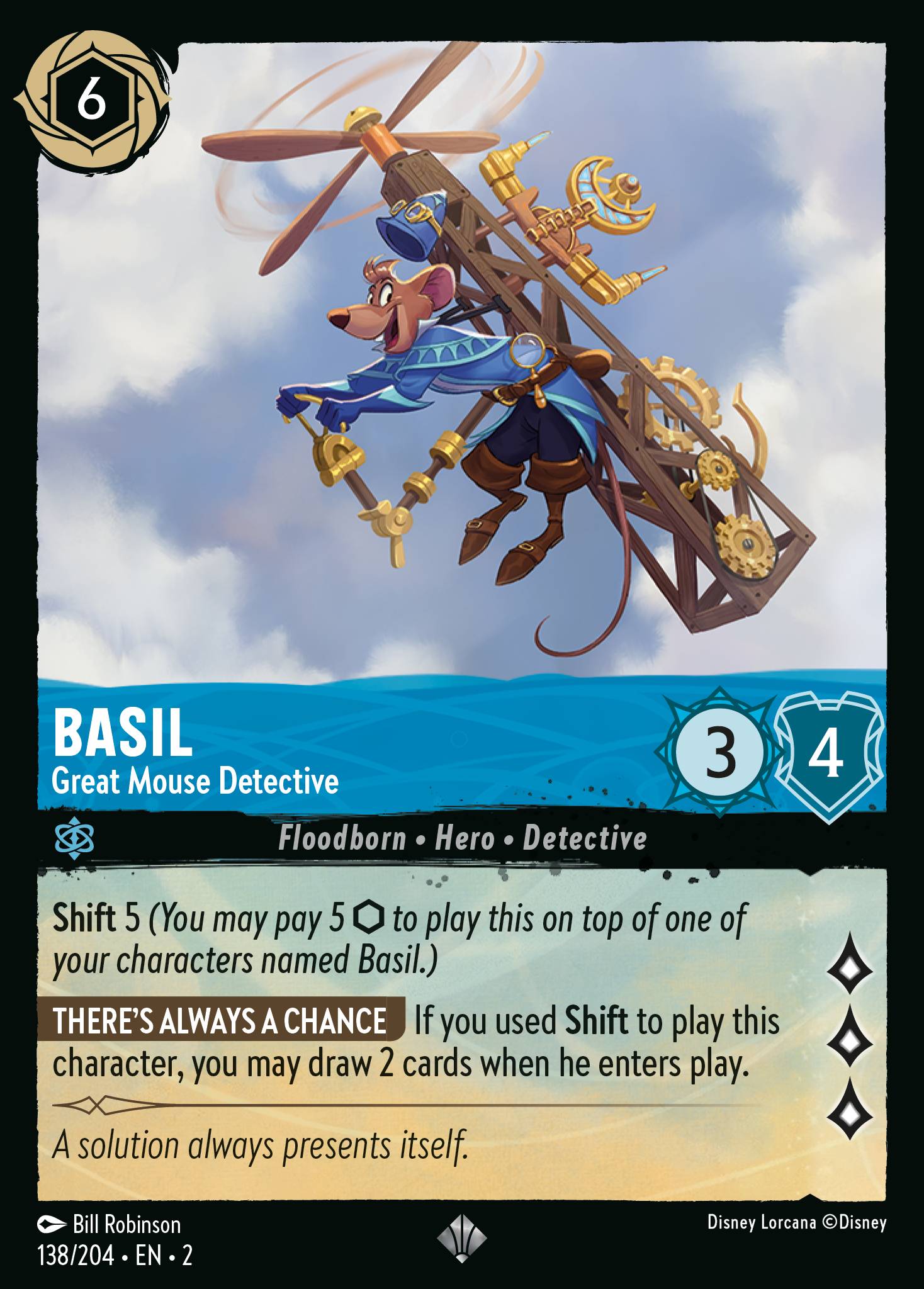 Basil - Great Mouse Detective - Super Rare Lorcana Card
