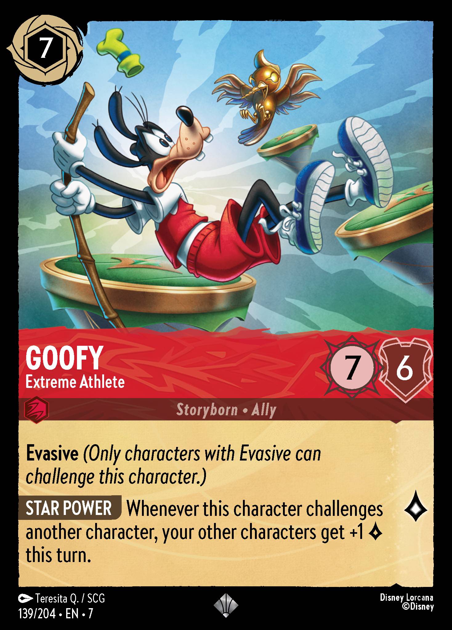 Goofy - Extreme Athlete - Super Rare Lorcana Card