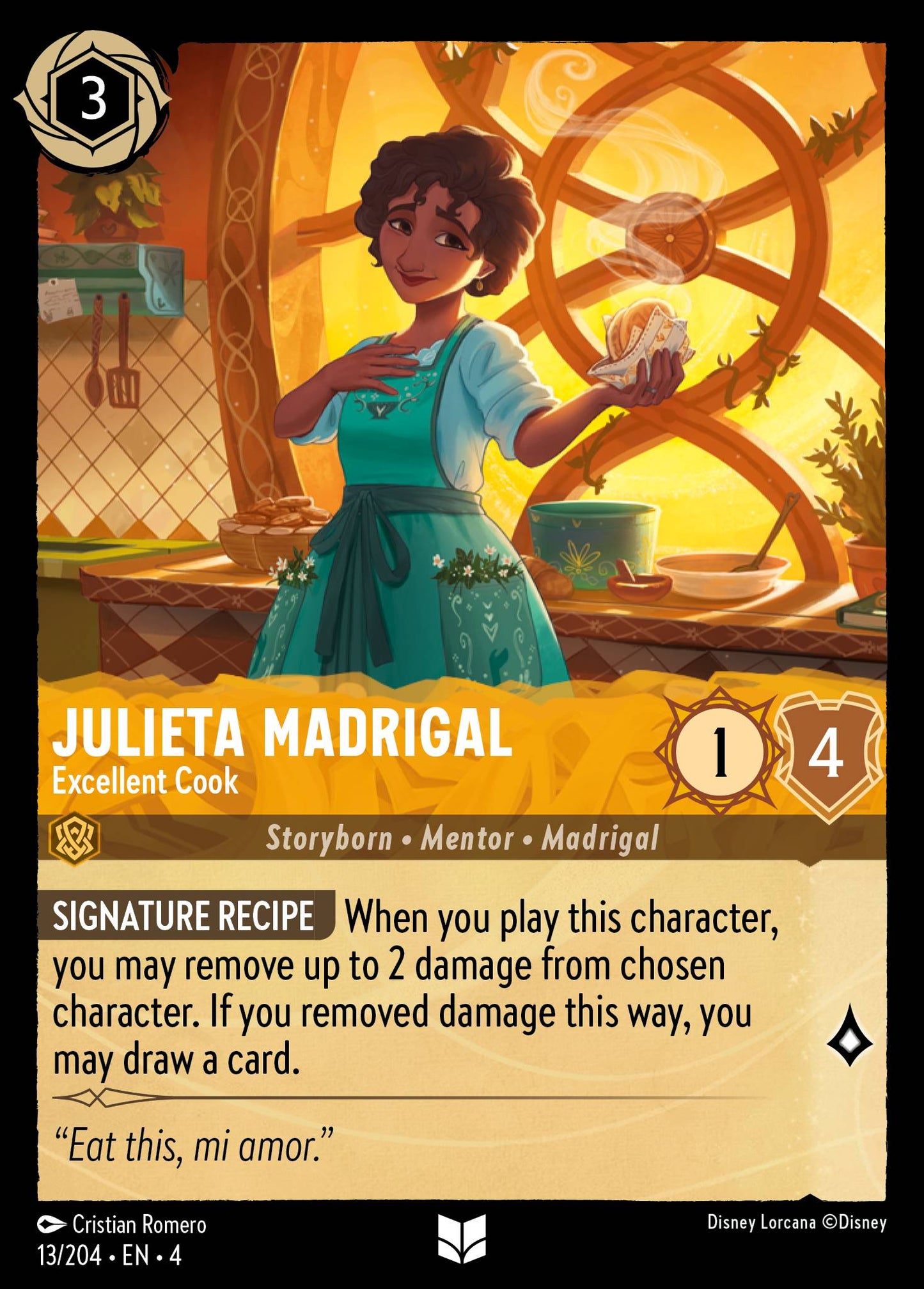 Julieta Madrigal - Excellent Cook - Uncommon Lorcana Card