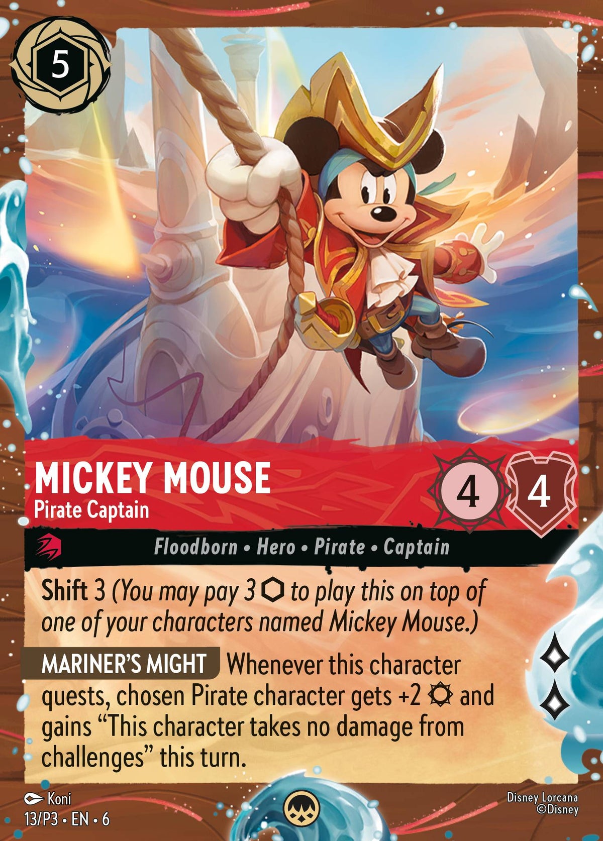 Mickey Mouse - Pirate Captain - Disney Cruise Line Promo - Holofoil