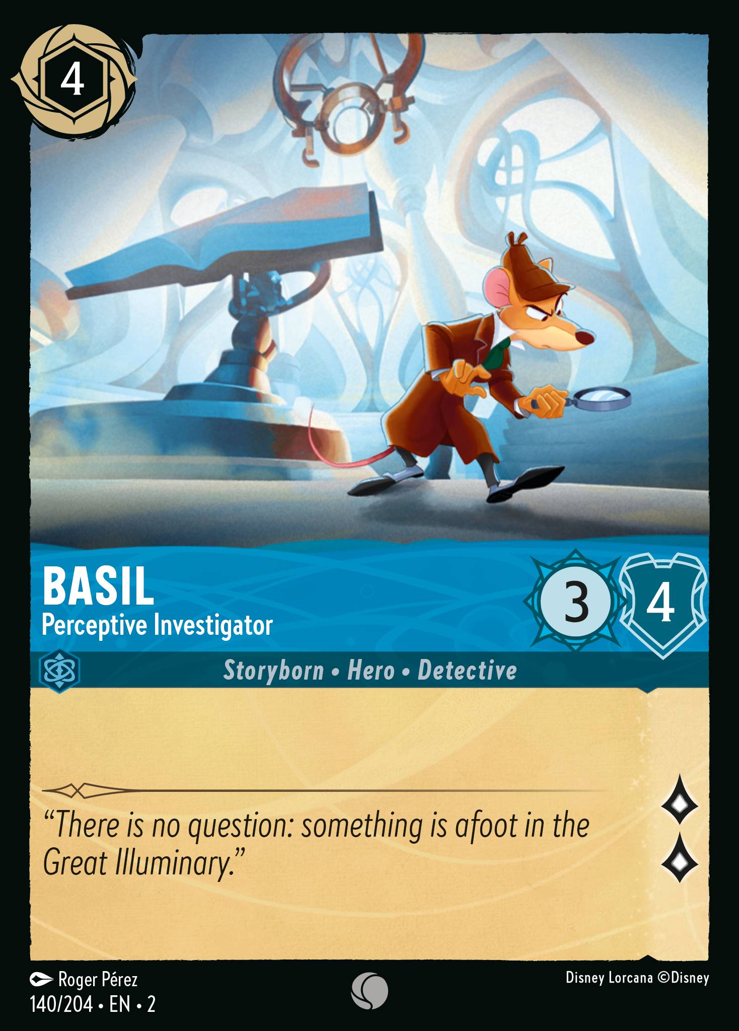 Basil - Perceptive Investigator - Common Lorcana Card