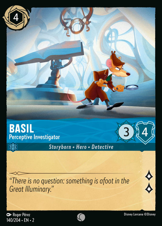 Basil - Perceptive Investigator - Common Lorcana Card