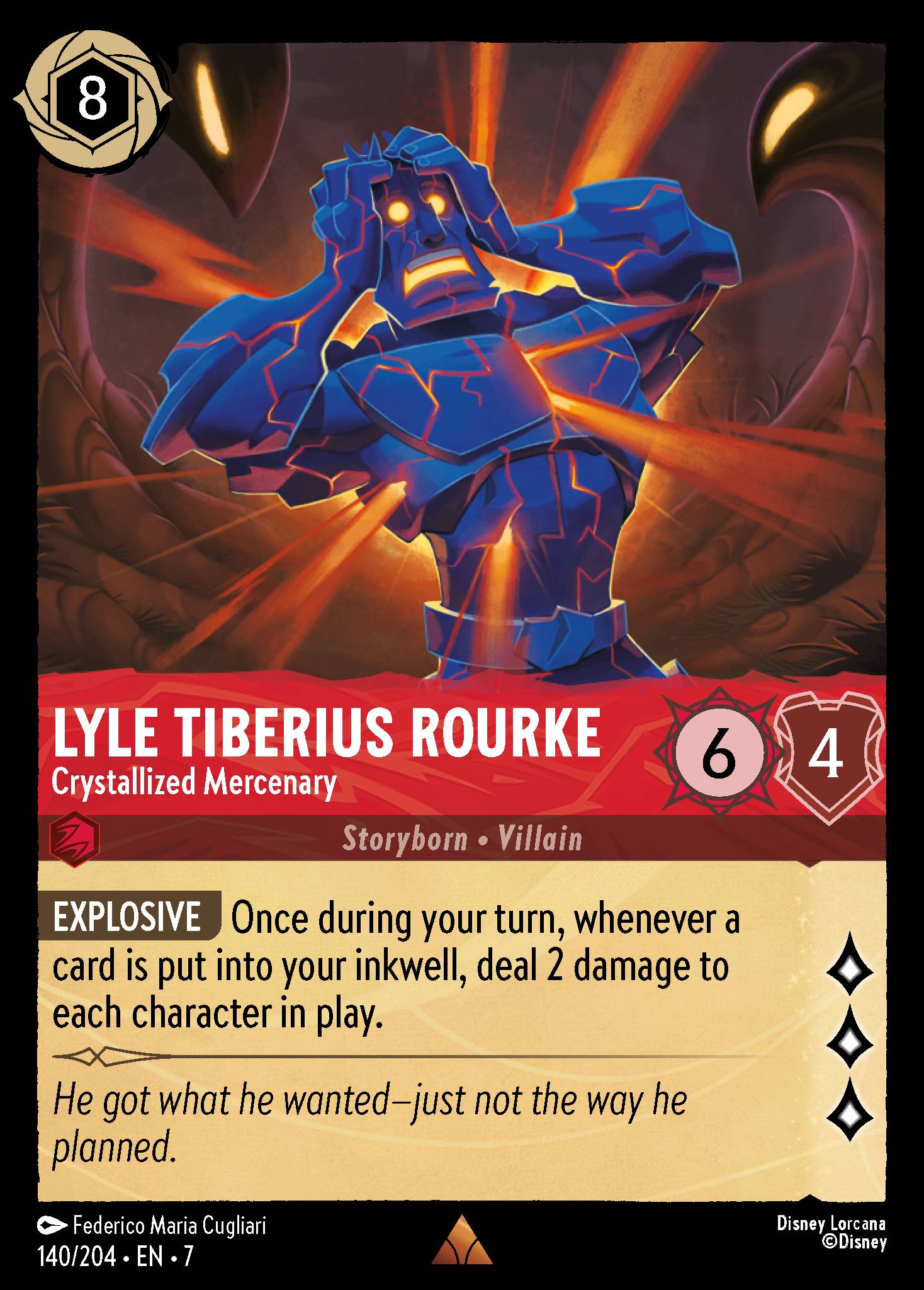Lyle Tiberius Rourke - Crystallized Mercenary - Rare Lorcana Card